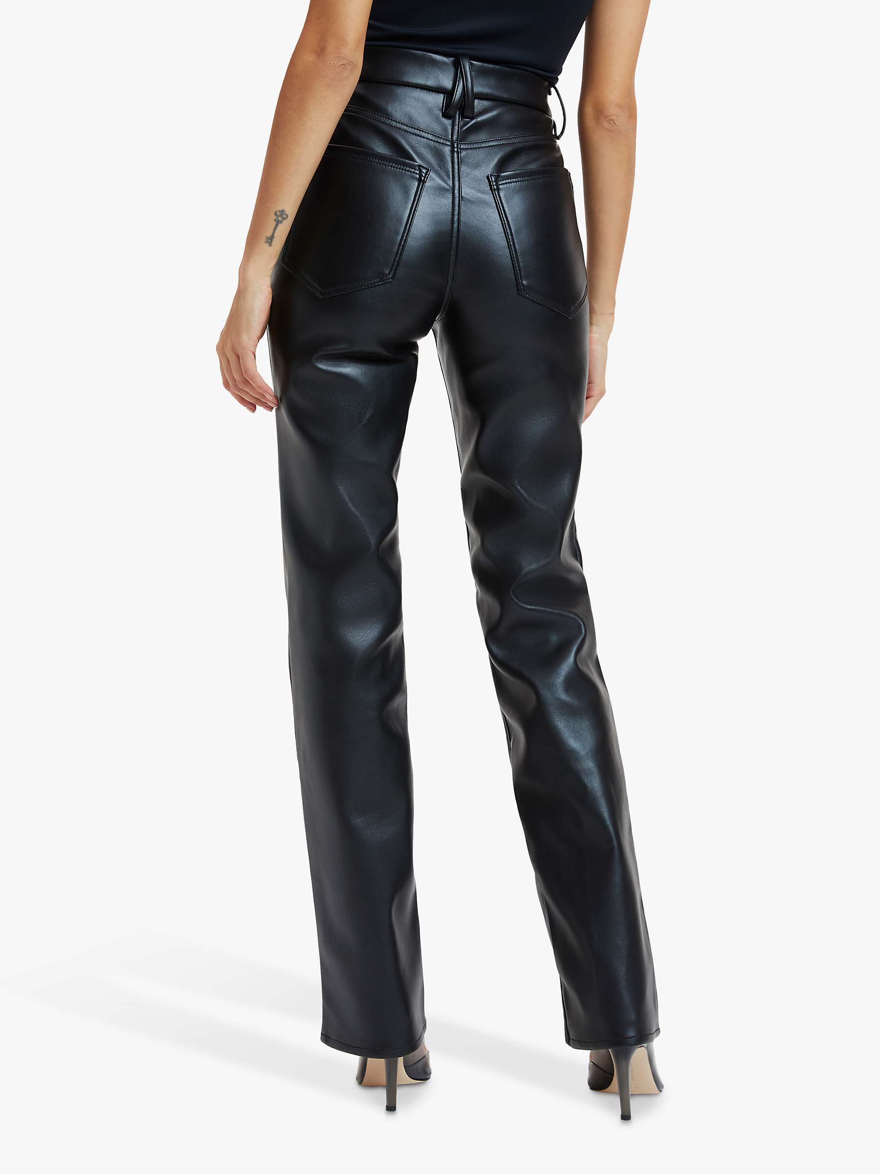 Buy Good American Better Than Leather Straight Cut Jeans Online at johnlewis.com