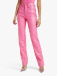 Good American Better Than Leather Straight Cut Jeans, Sorority Pink