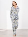John Lewis Ruth Pineapple Print Shirt Pyjama Set, Blue/Multi