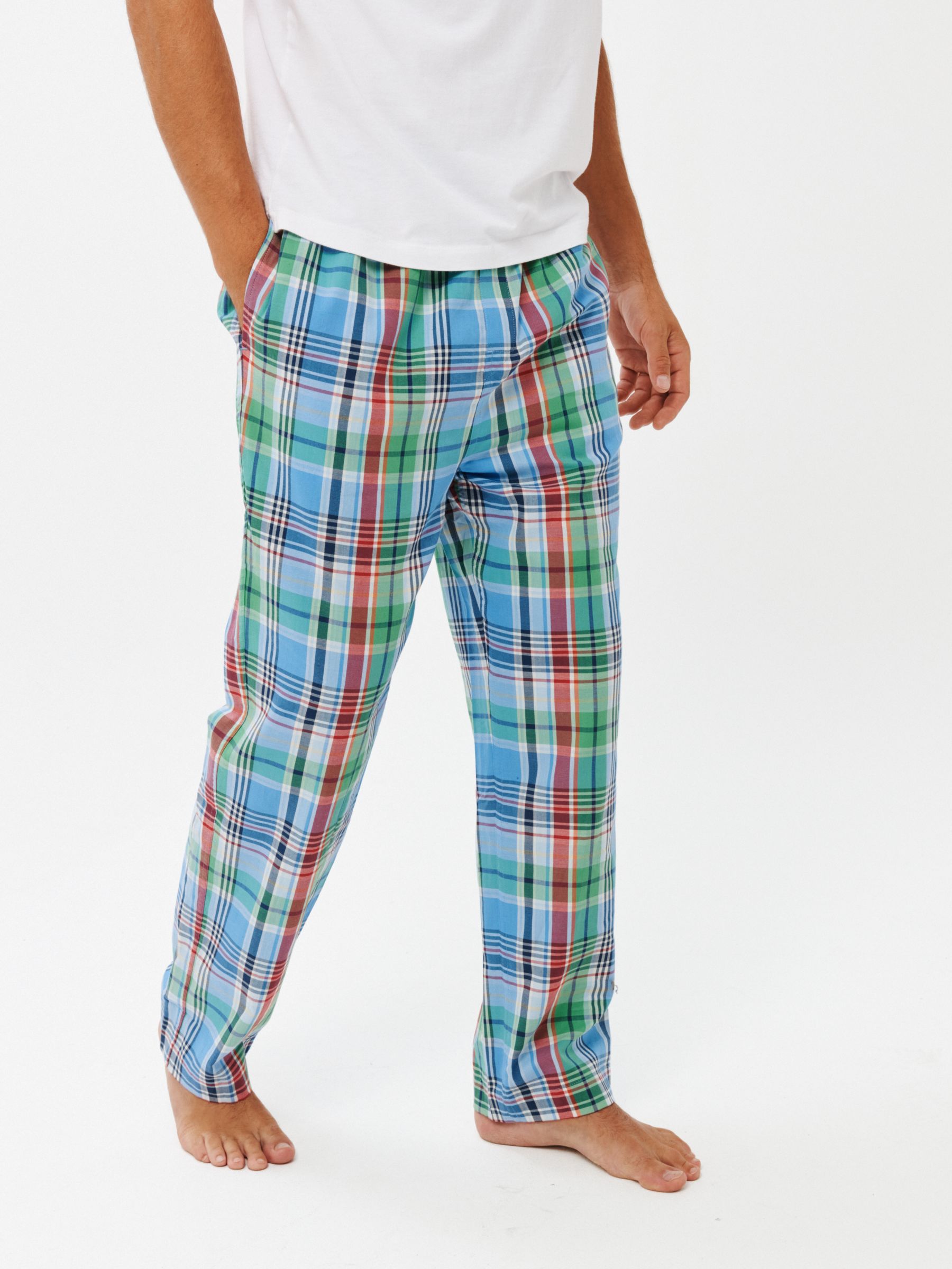 Polo Ralph Lauren Cotton Check Pyjama Pants, Blue/Multi