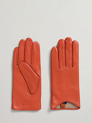 GANT Plain Leather Cashmere Blend Lined Gloves