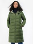Barbour Buckton Quilted Longline Jacket, Moss Stone