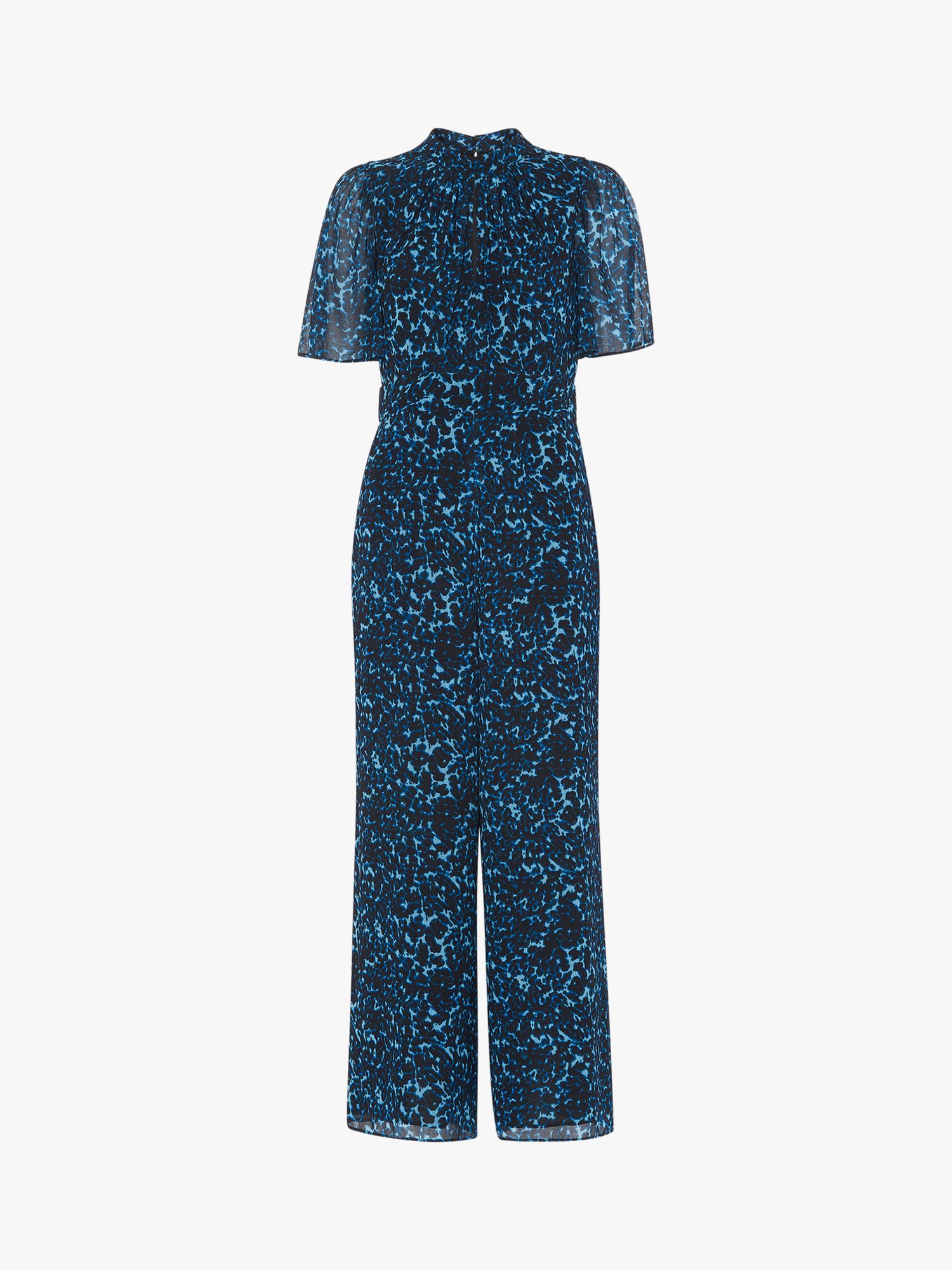 Whistles Brushed Leopard Print Jumpsuit, Blue/Multi at John Lewis ...