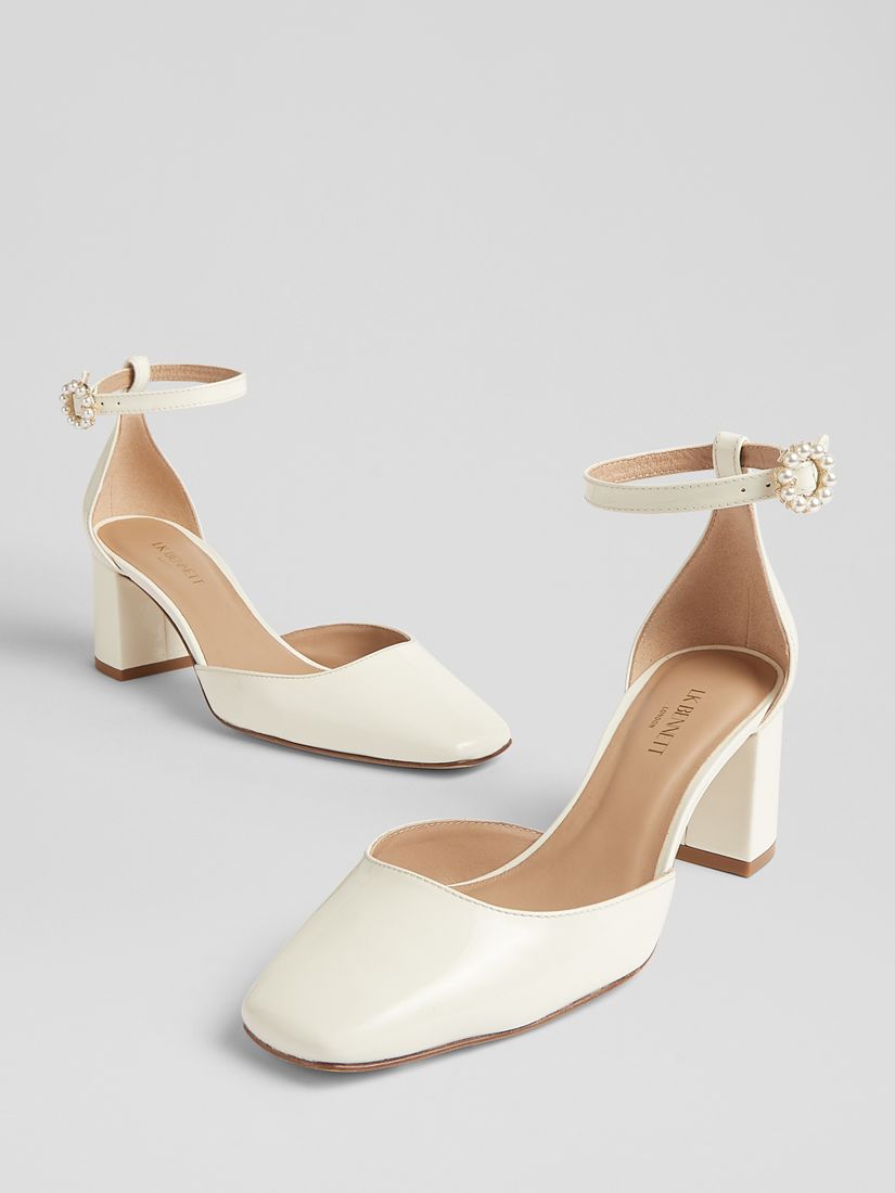 L.K.Bennett Darling D'orsay Patent Leather Court Shoes, Cream at John ...