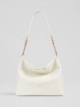 L.K.Bennett Rebecca Leather Slouch Shoulder Bag, Cream