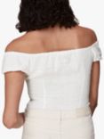 Whistles Off Shoulder Tie Front Linen Top, Ivory