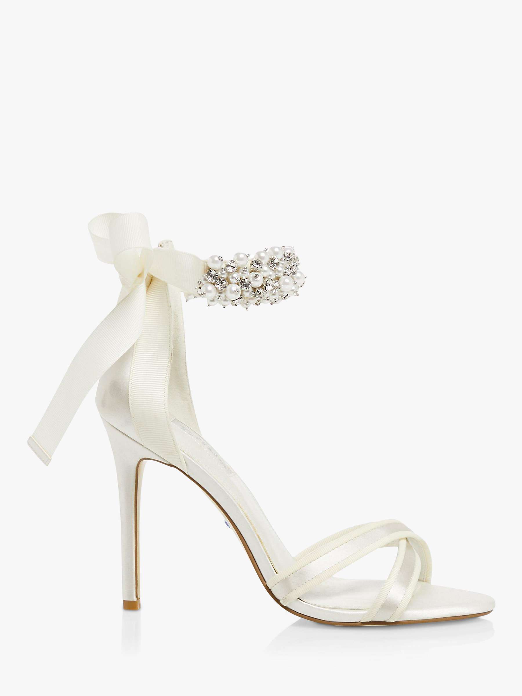 Buy Dune Bridal Collection Martine Embellished Ankle Strap Wedding Shoes, Ivory Online at johnlewis.com