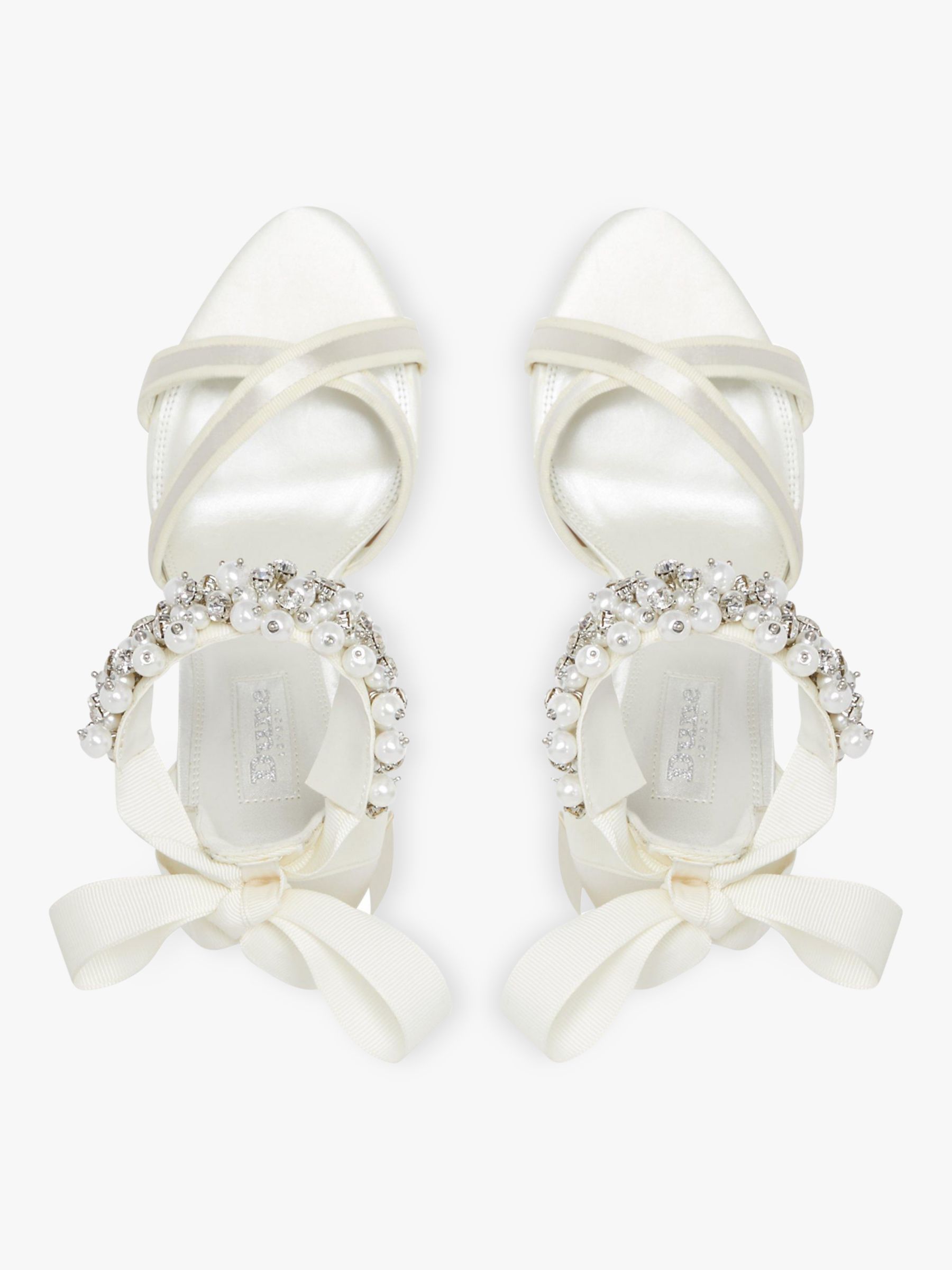 Dune Bridal Collection Martine Embellished Ankle Strap Wedding Shoes, Ivory  at John Lewis & Partners