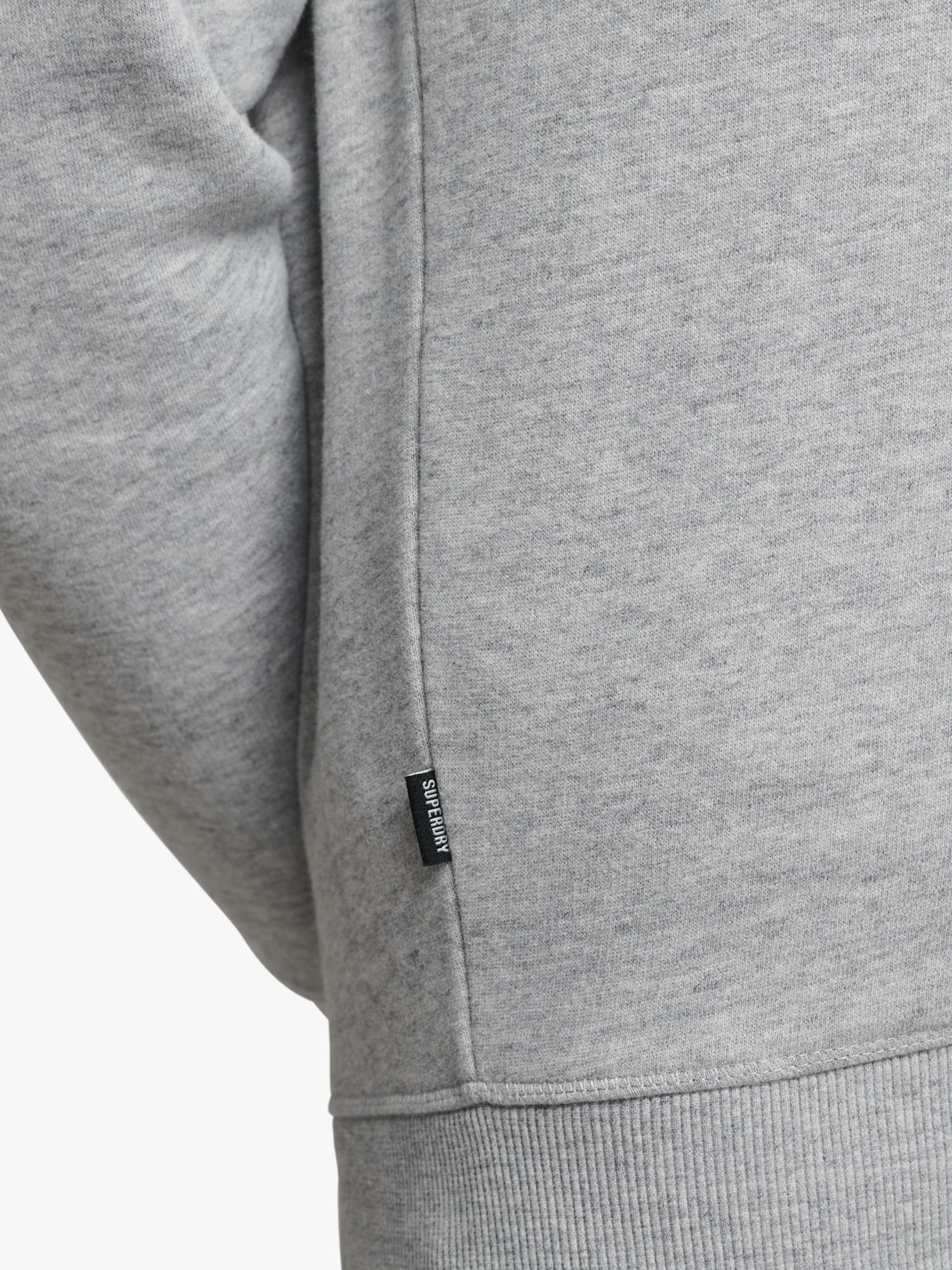 Superdry Long Zip Henley Jumper, Athletic Grey Marl at John Lewis ...