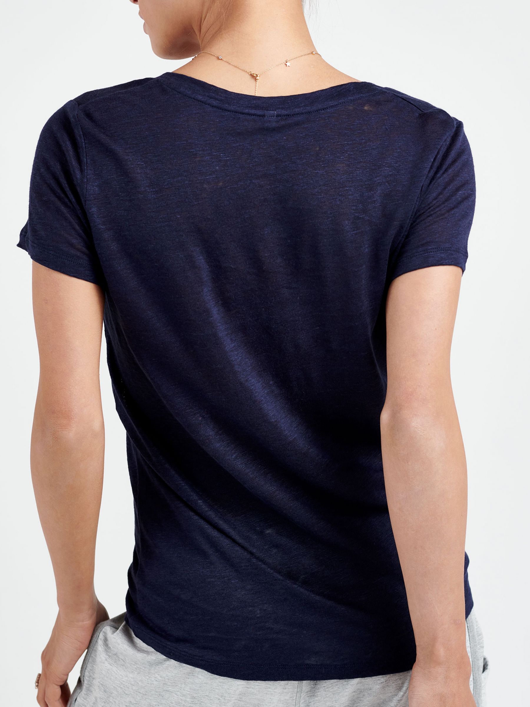 Buy NRBY Charlie V-Neck Linen T-Shirt Online at johnlewis.com
