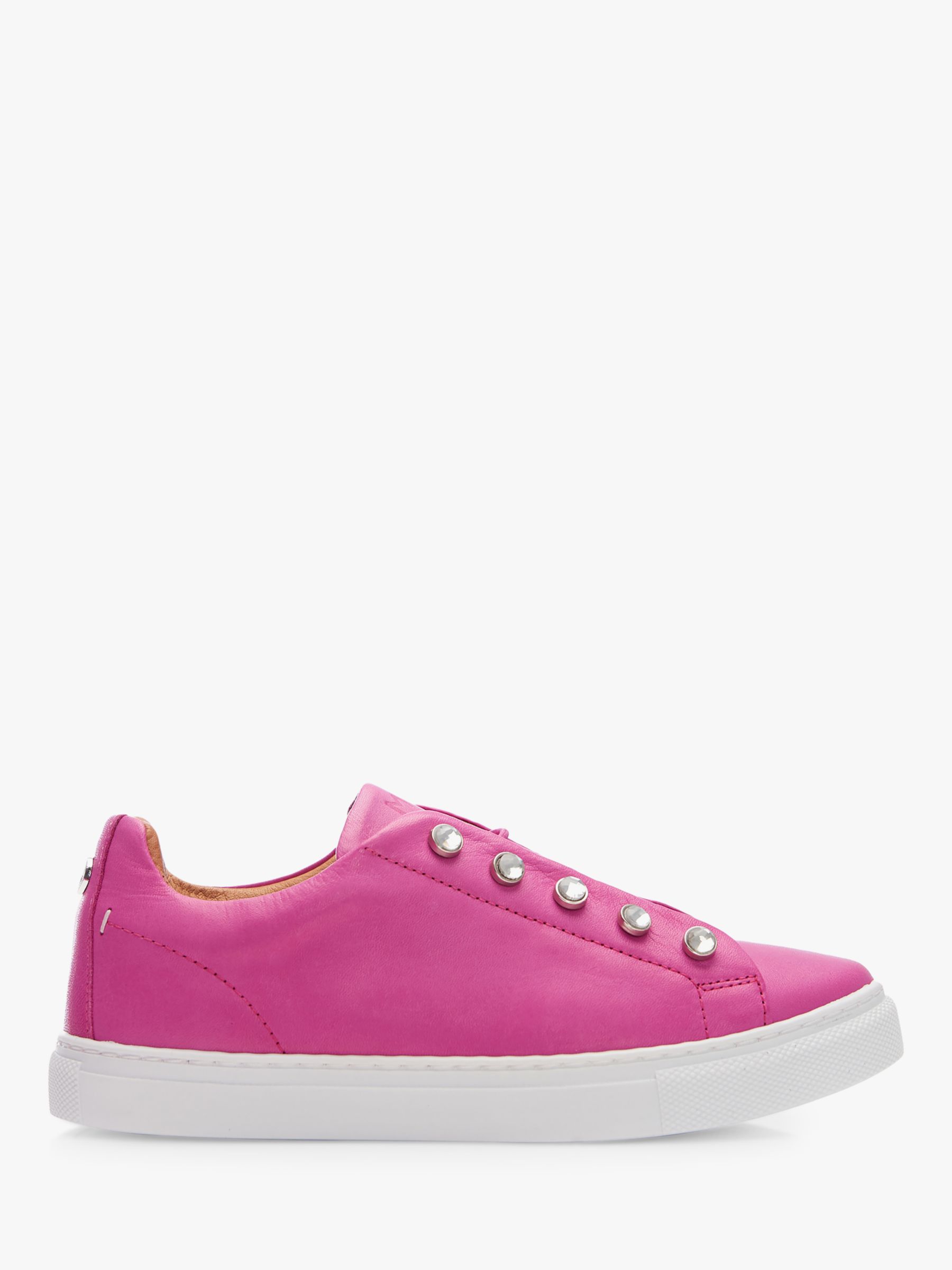 Moda in Pelle Arkady Low Top Leather Trainers, Fuschia at John Lewis ...
