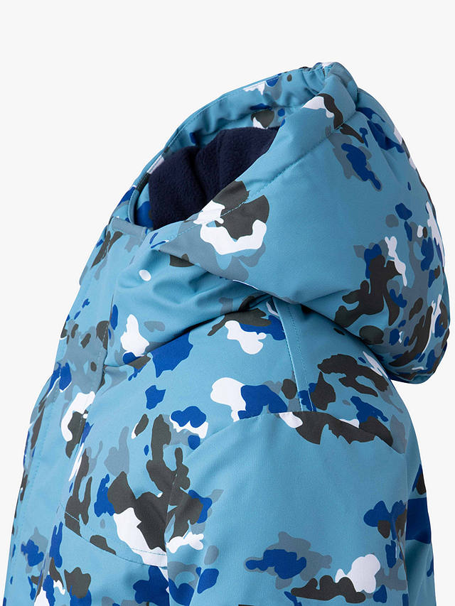 Aigle Kids' Abstract Camouflage Waterproof Parka Coat, Blue