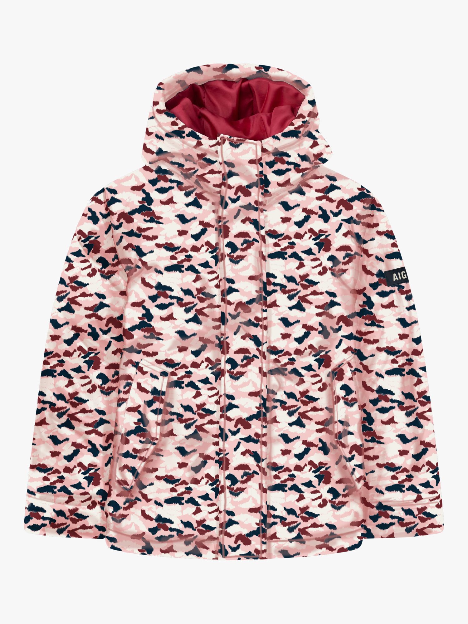 Aigle Kids' Abstract Camouflage Waterproof Red at John Lewis & Partners
