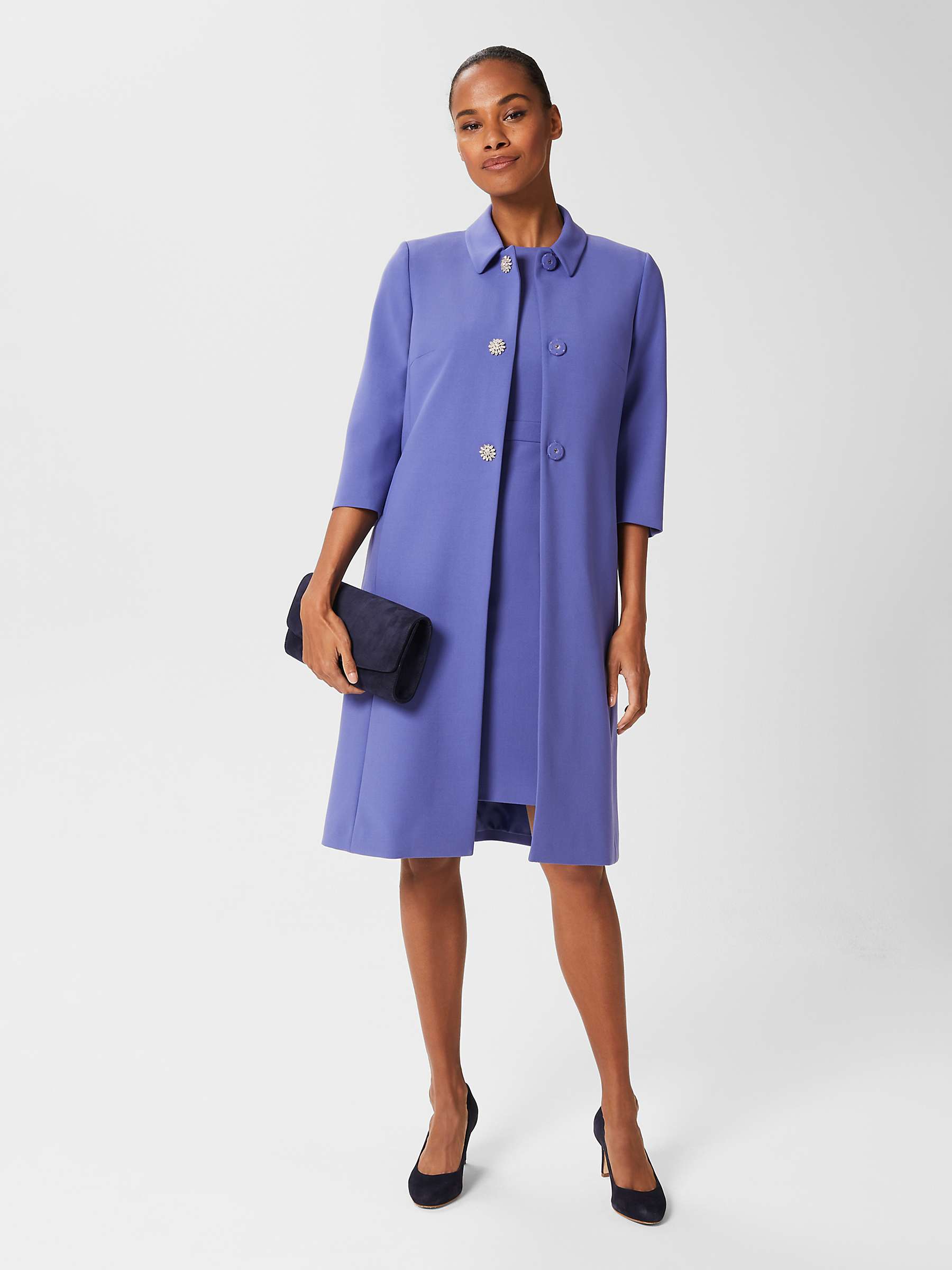 Buy Hobbs Henriella Knee Length Dress, Blue Online at johnlewis.com