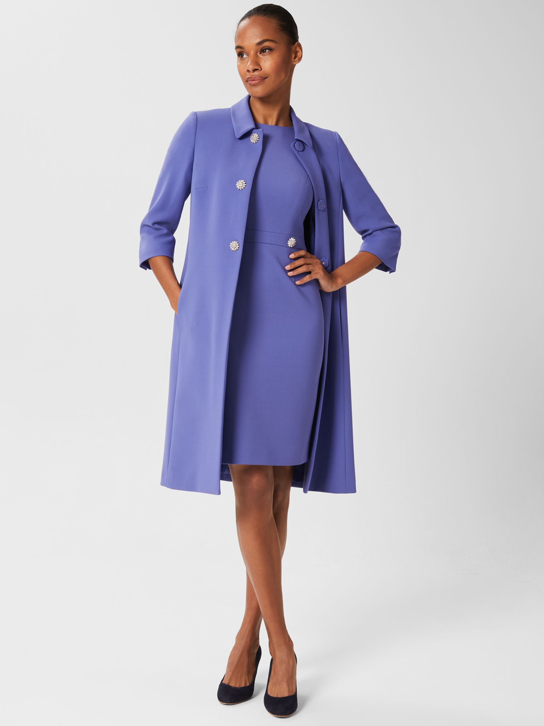 Buy Hobbs Henriella Knee Length Dress, Blue Online at johnlewis.com