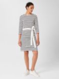 Hobbs Jolie Breton Stripe Jersey Dress, Navy/White