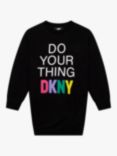 DKNY Kids' Do Your Thing Logo Sweatshirt Dress, Black