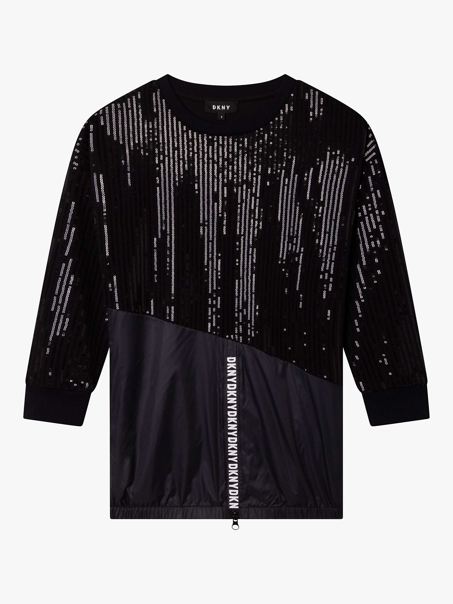 Buy DKNY Kids' Fancy Sequin Dress, Black Online at johnlewis.com