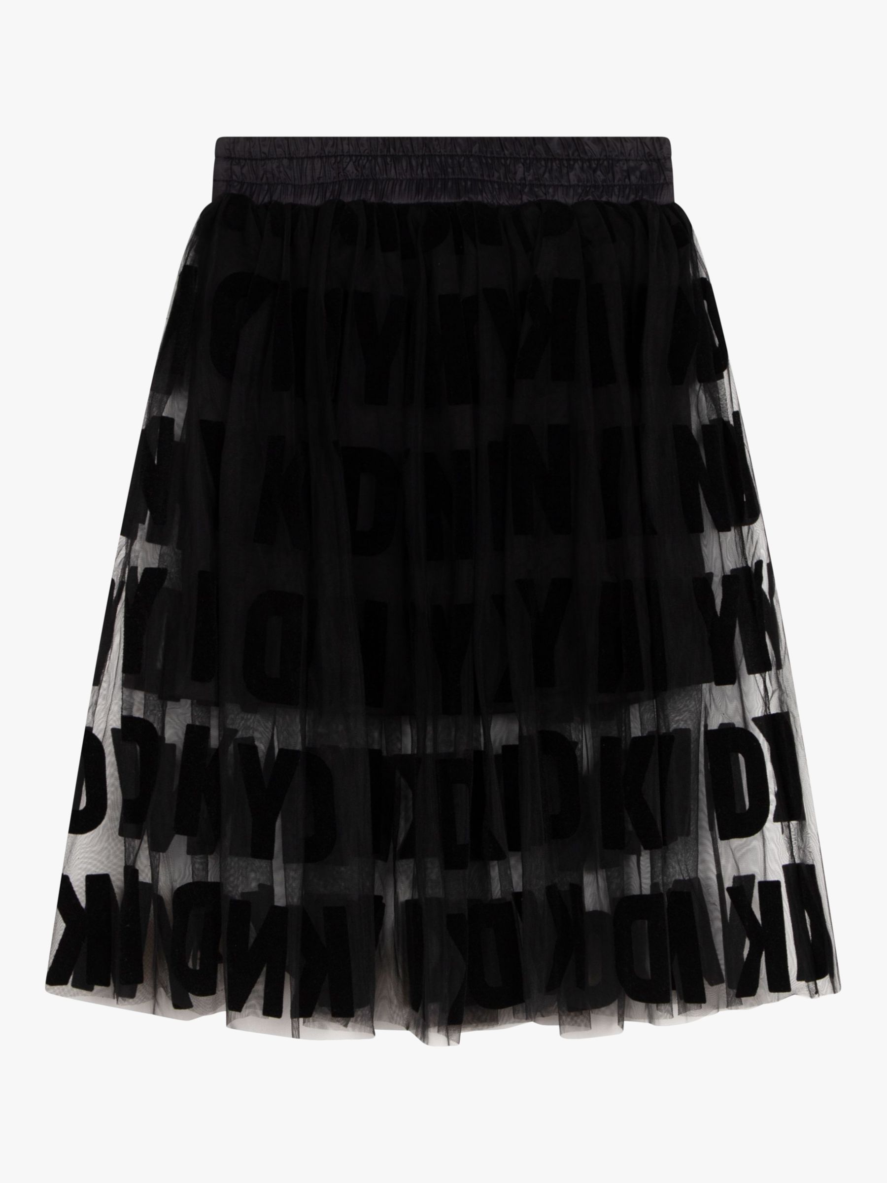 Buy DKNY Kids' Flock Logo Mesh Skirt, Black Online at johnlewis.com