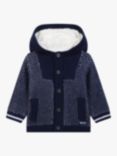 Timberland Baby Knitted Spot Hooded Cardigan, Navy