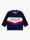 Timberland Baby Colour Block Chevron Logo Jumper, Navy