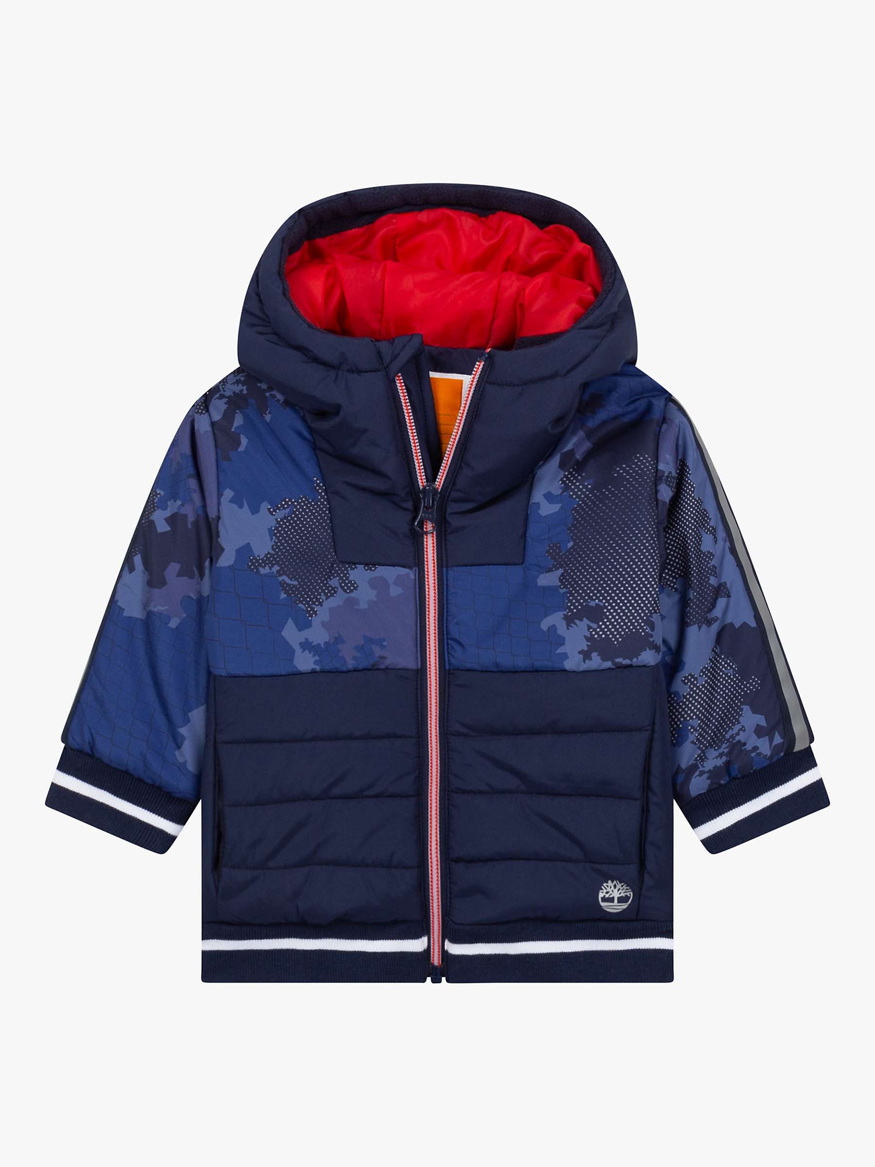 Buy Timberland Baby Camouflage Print Puffer Jacket, Navy Online at johnlewis.com