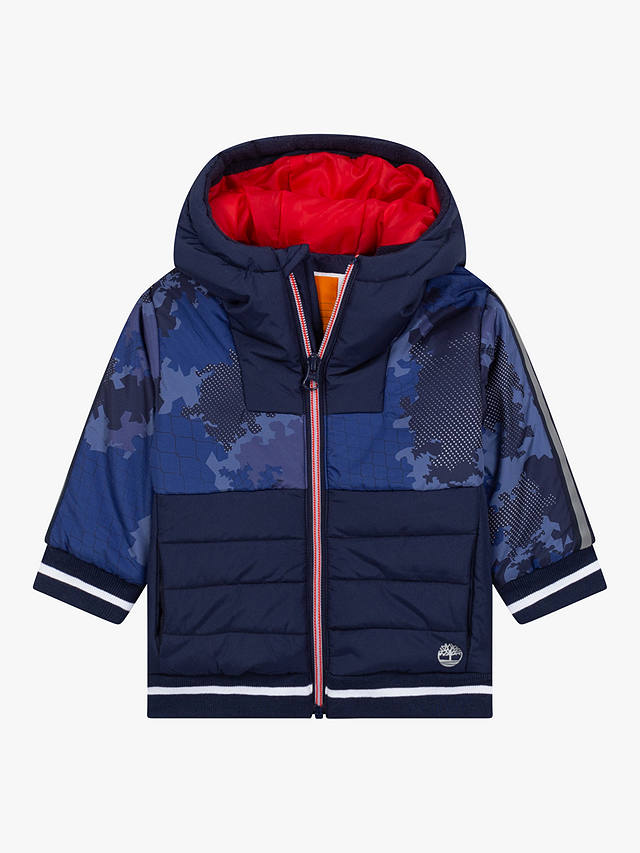 Timberland Baby Camouflage Print Puffer Jacket, Navy