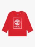 Timberland Baby Tree Logo Long Sleeve T-Shirt, Orange Coral