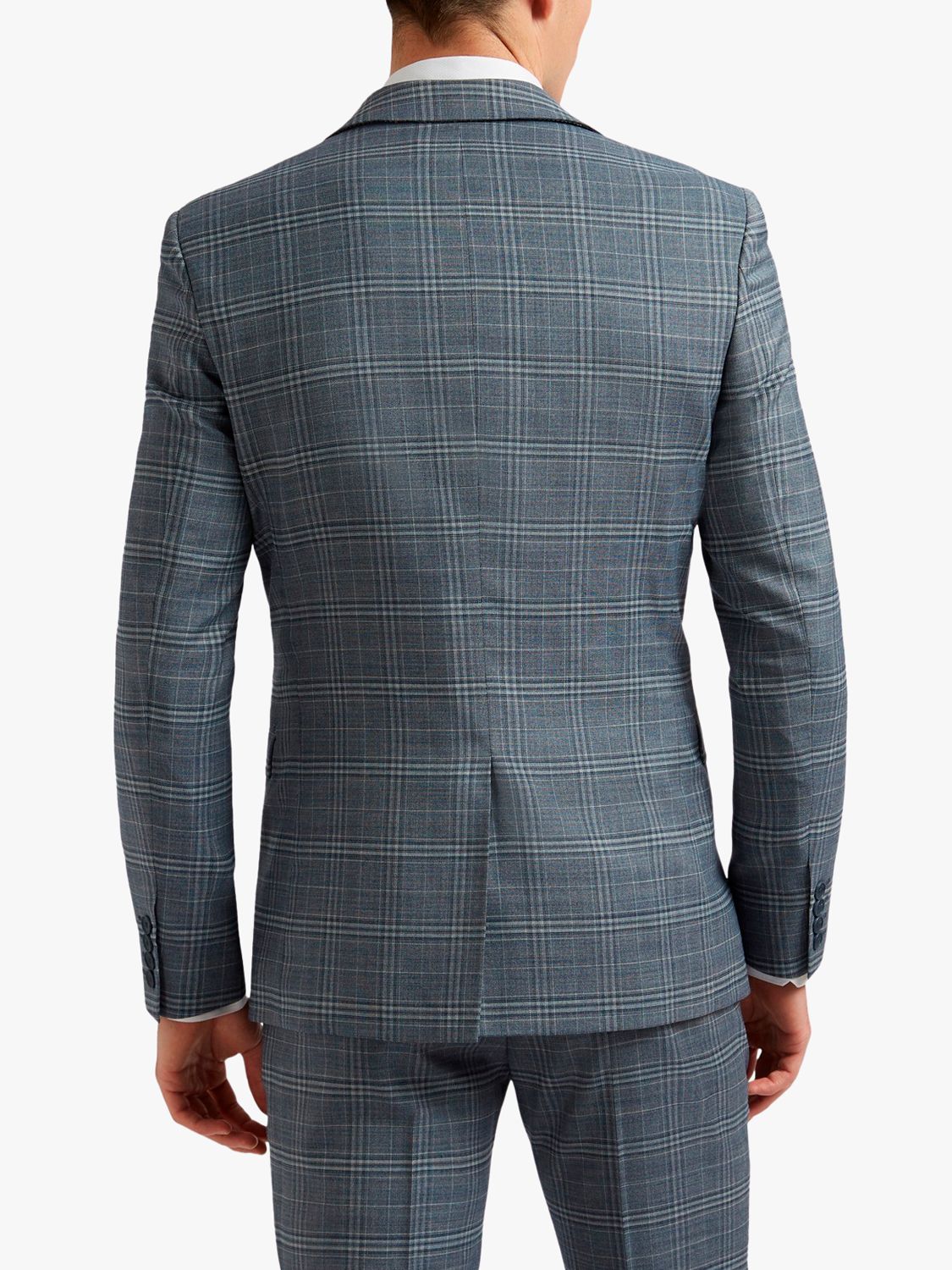 Ted Baker Check Wool Blend Suit Jacket, 150 Dusty Blue Chk at John ...