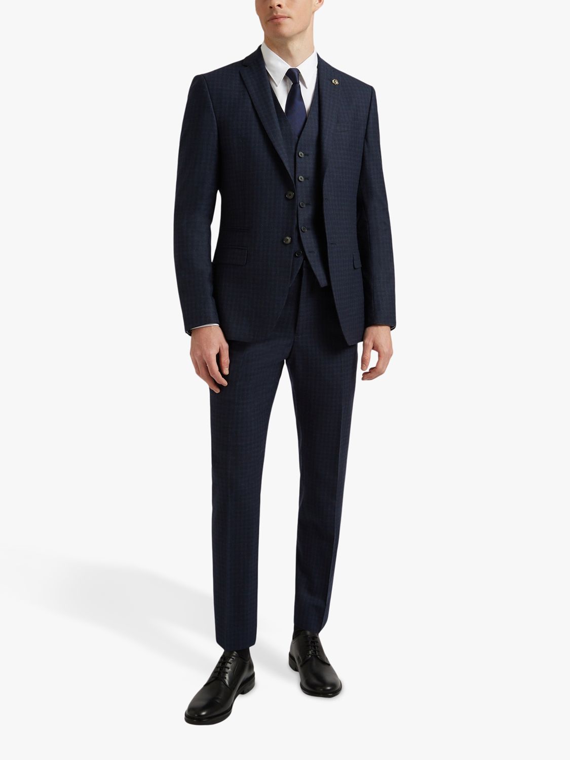 Ted Baker Check Wool Cashmere Blend Suit Jacket, 170 Navy Check, 38R