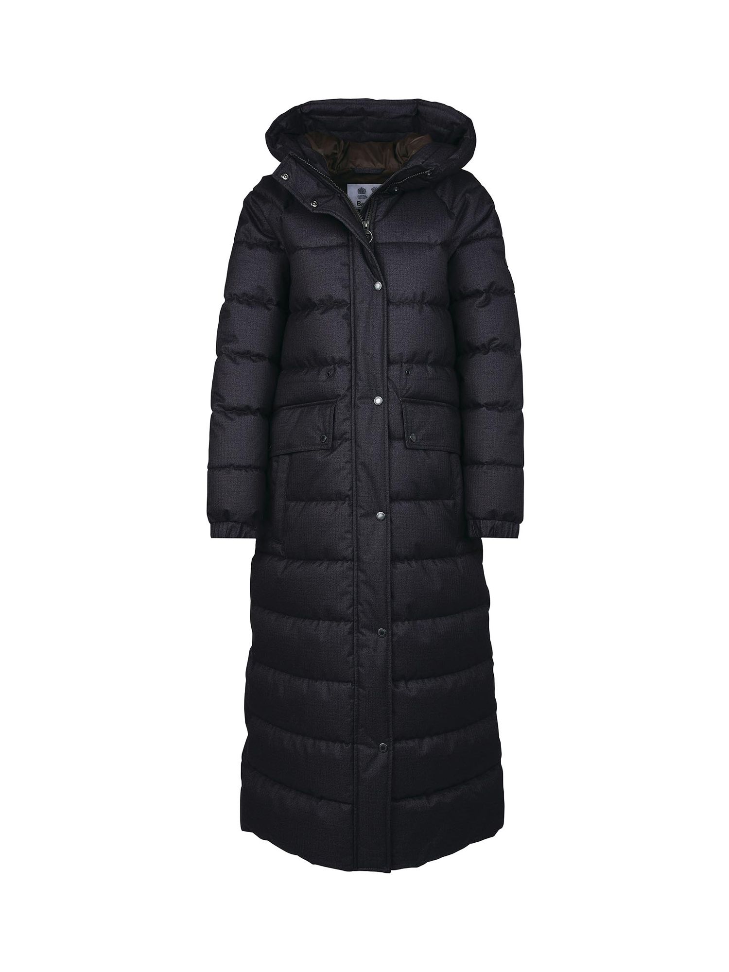 Barbour Roseroot Longline Quilted Coat, Black at John Lewis & Partners