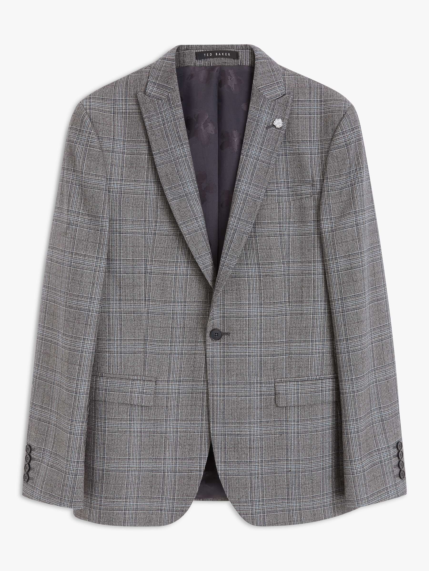 Ted Baker Prince Of Wales Check Suit Jacket, Blue at John Lewis & Partners
