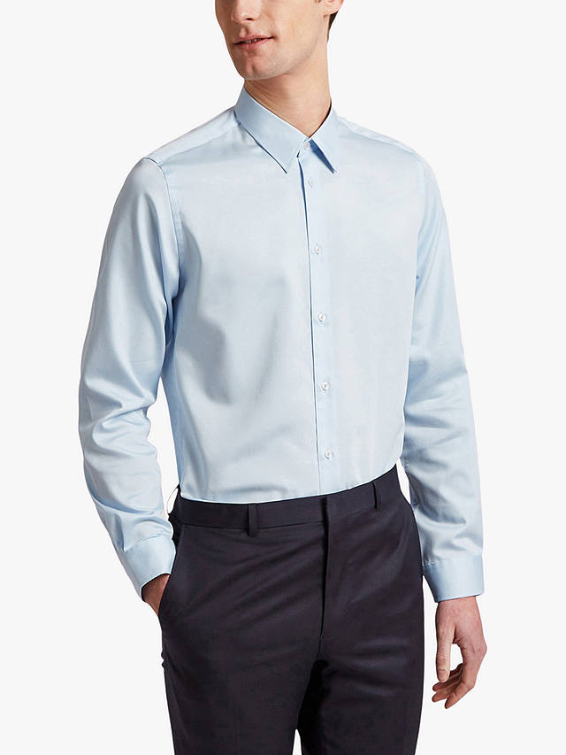 Ted Baker Sateen Slim Fit Shirt, 150 Blue Light