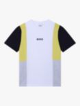 HUGO BOSS Kids' Colour Block Short Sleeve T-Shirt, White