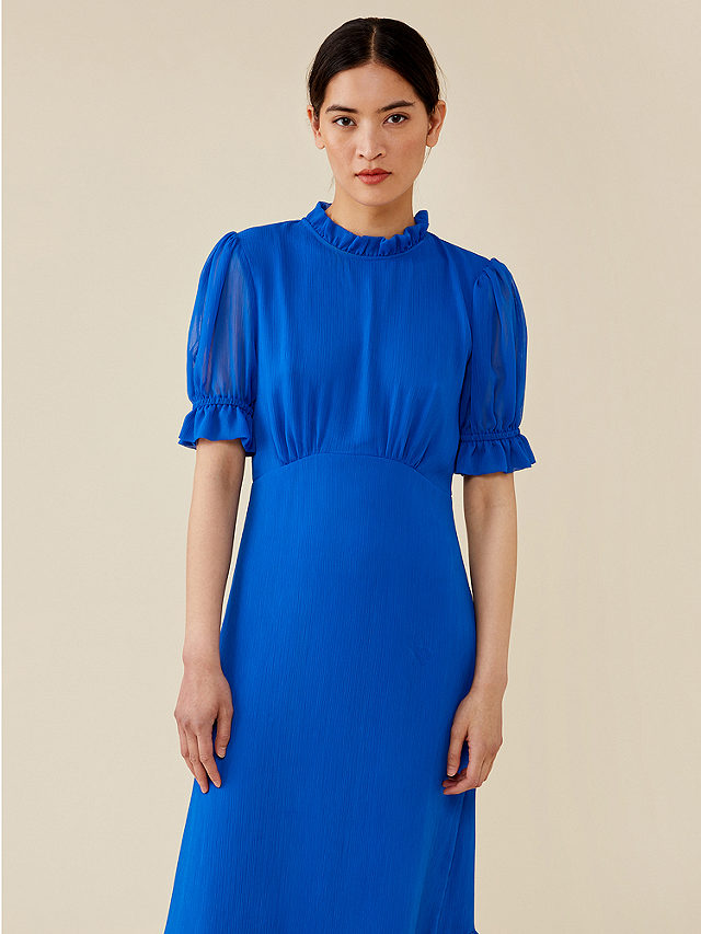 Finery Camille Chiffon Midi Dress, Cobalt, 10