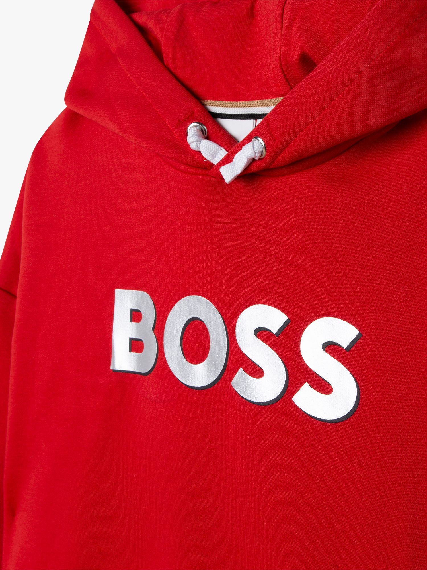 HUGO BOSS Kids' Logo Hooded Dress, Red Crimson, 4 years