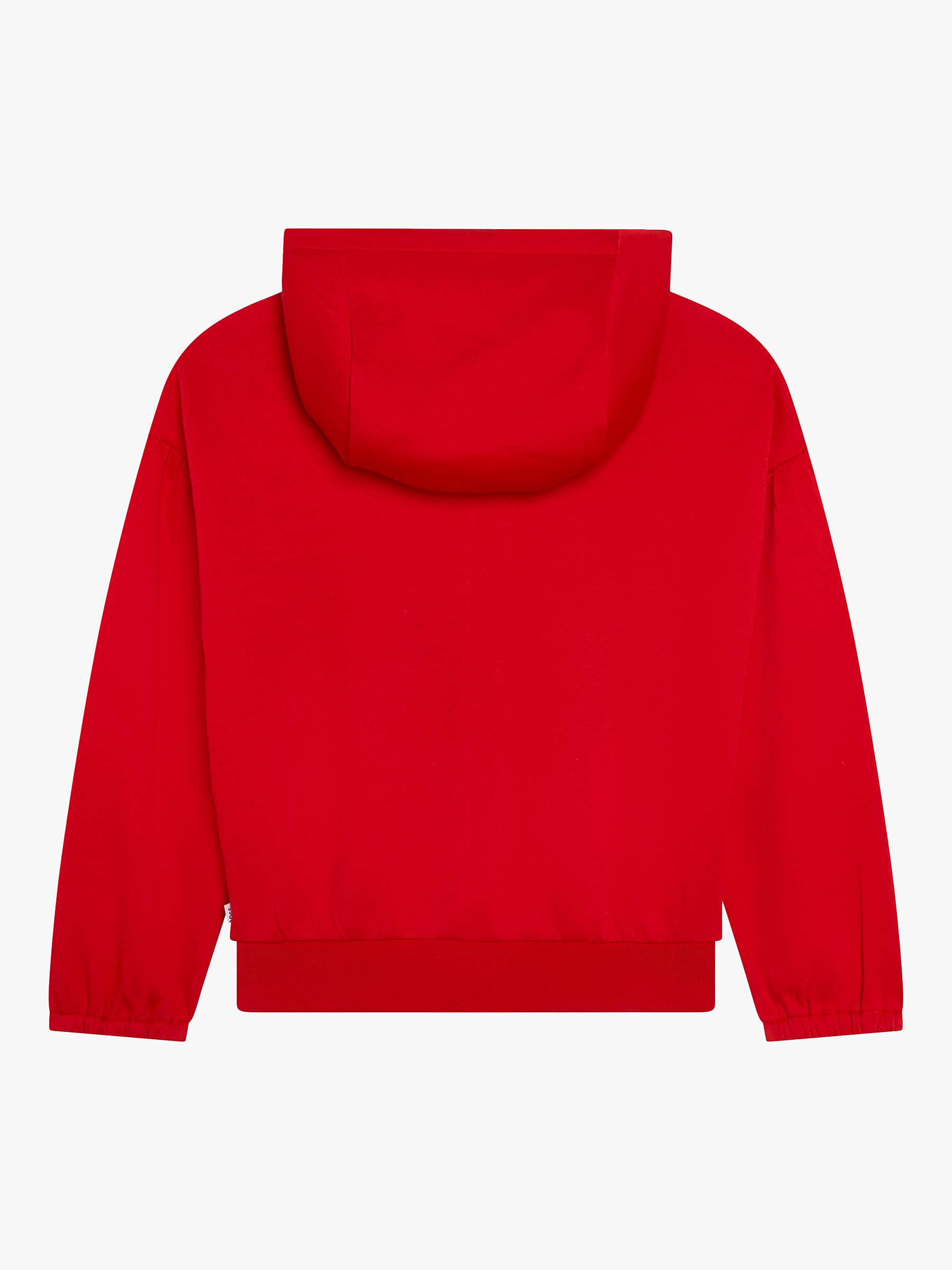 Buy HUGO BOSS Kids' Embroidered Logo Hooded Cardigan, Red Crimson Online at johnlewis.com