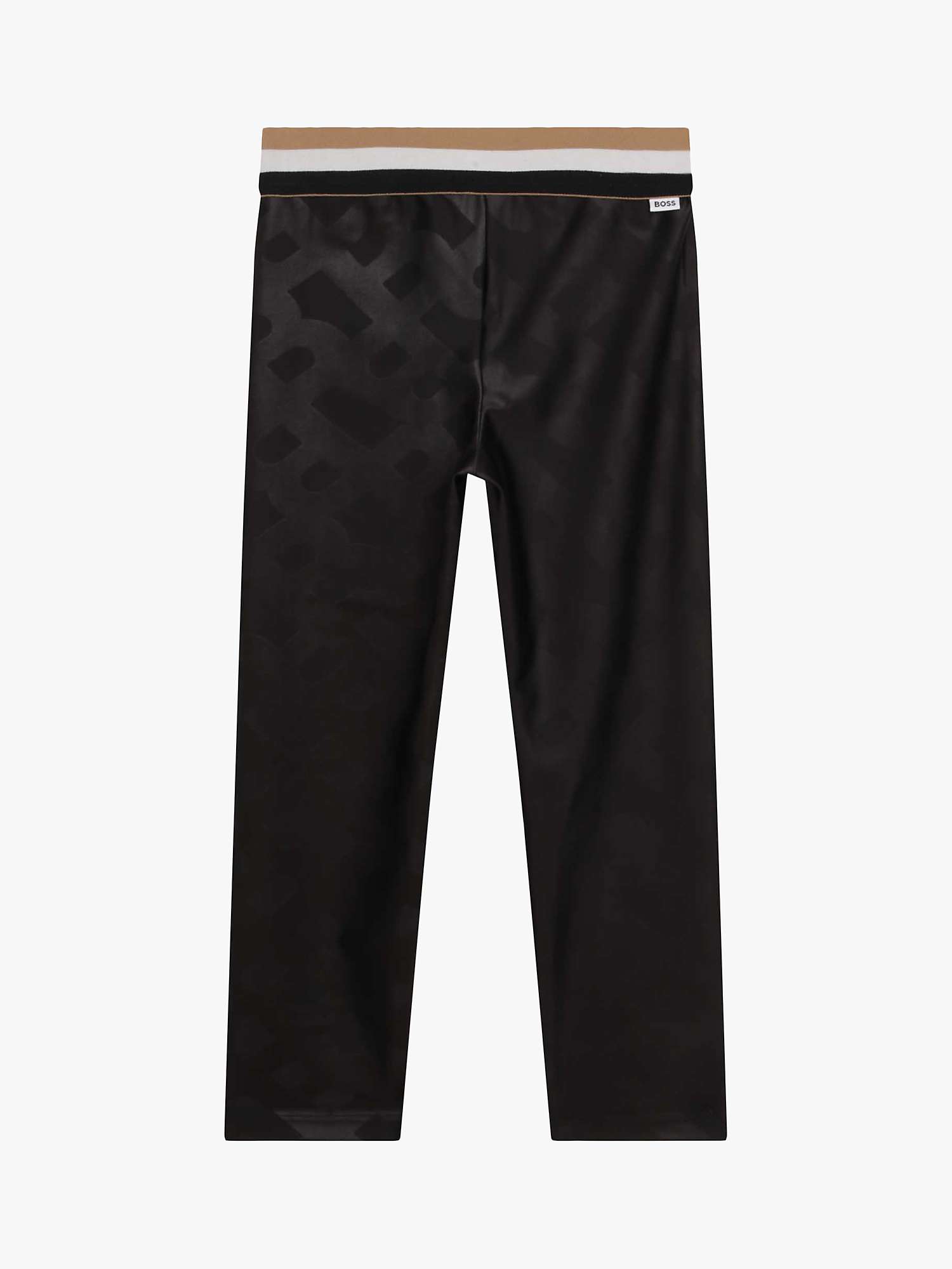 Buy HUGO BOSS Kids' Monogram Logo Leggings, Black Online at johnlewis.com