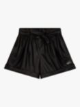 BOSS Kids' Faux Leather Belted Shorts, Black