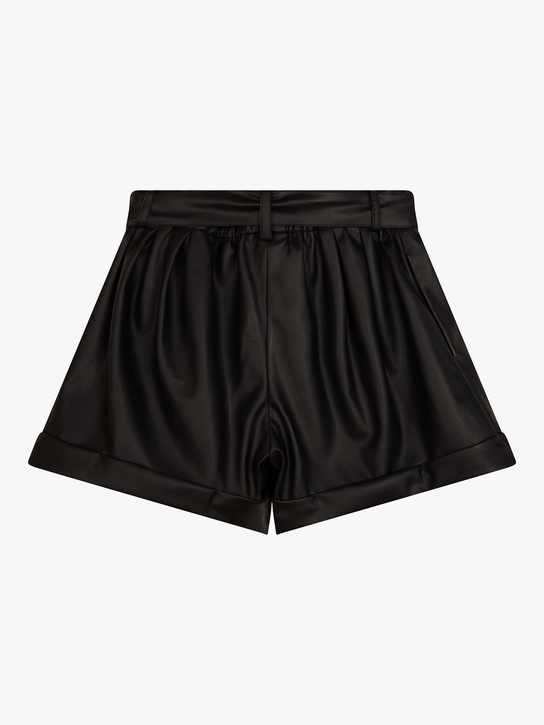 Buy HUGO BOSS Kids' Faux Leather Belted Shorts, Black Online at johnlewis.com