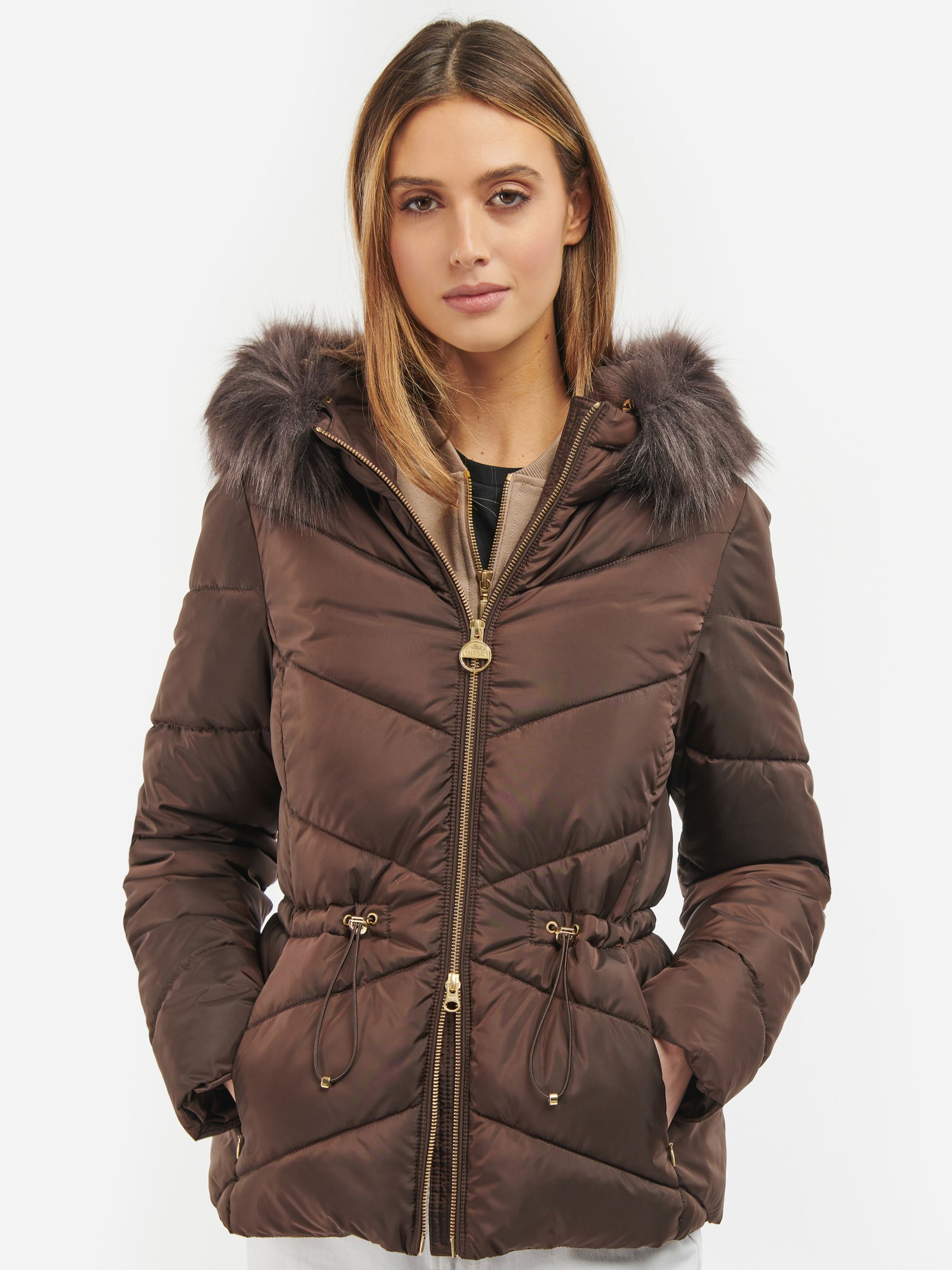 Barbour International Julio Plain Quilted Jacket, Bitter Chocolate, 12