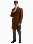 Ted Baker Wool Blend Overcoat, Dark Tan, Dark Tan