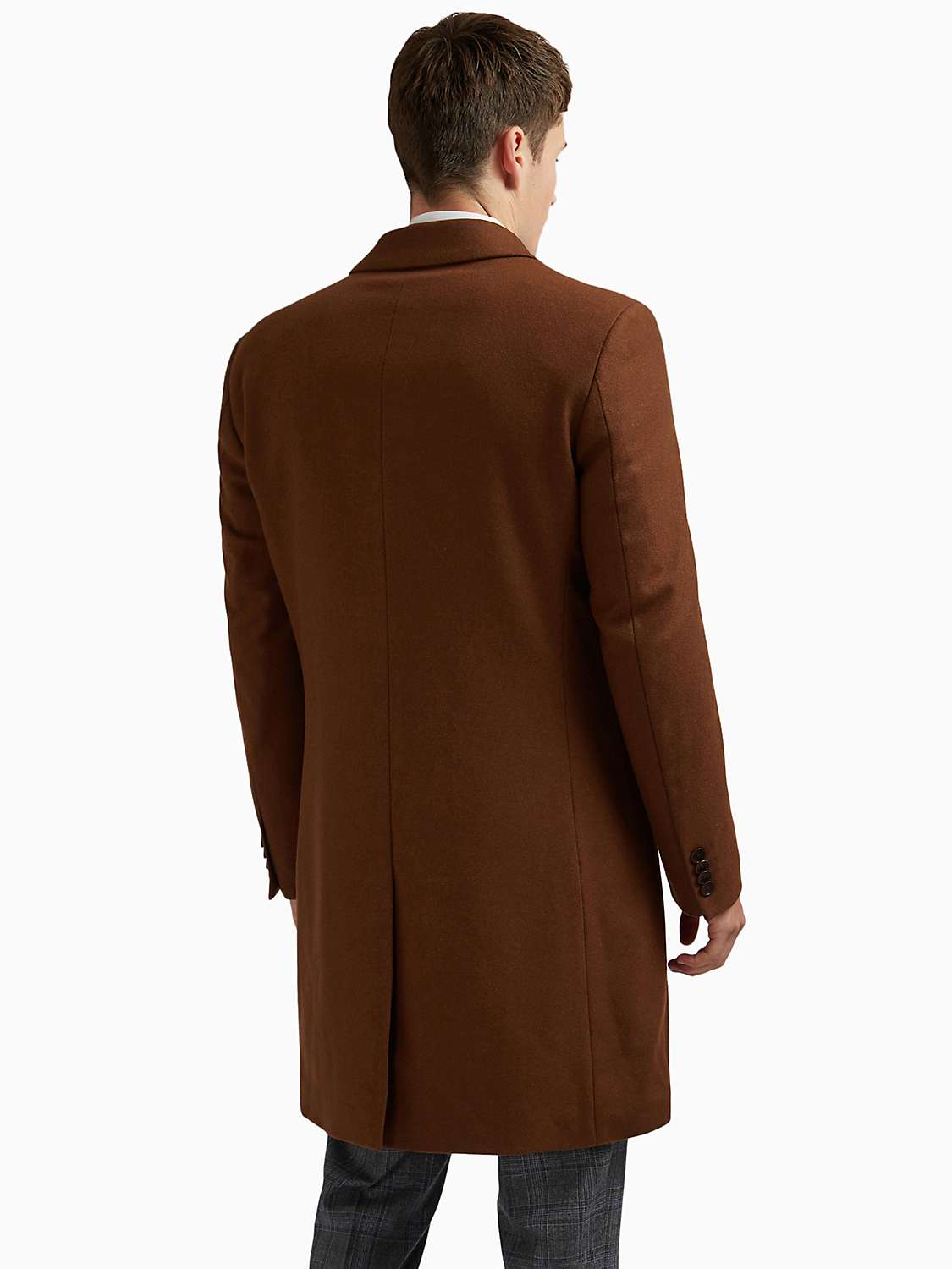 Buy Ted Baker Wool Blend Overcoat, Dark Tan Online at johnlewis.com