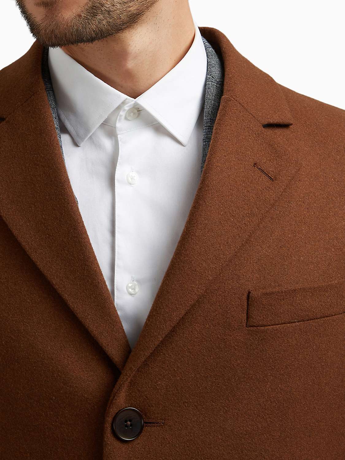 Buy Ted Baker Wool Blend Overcoat, Dark Tan Online at johnlewis.com