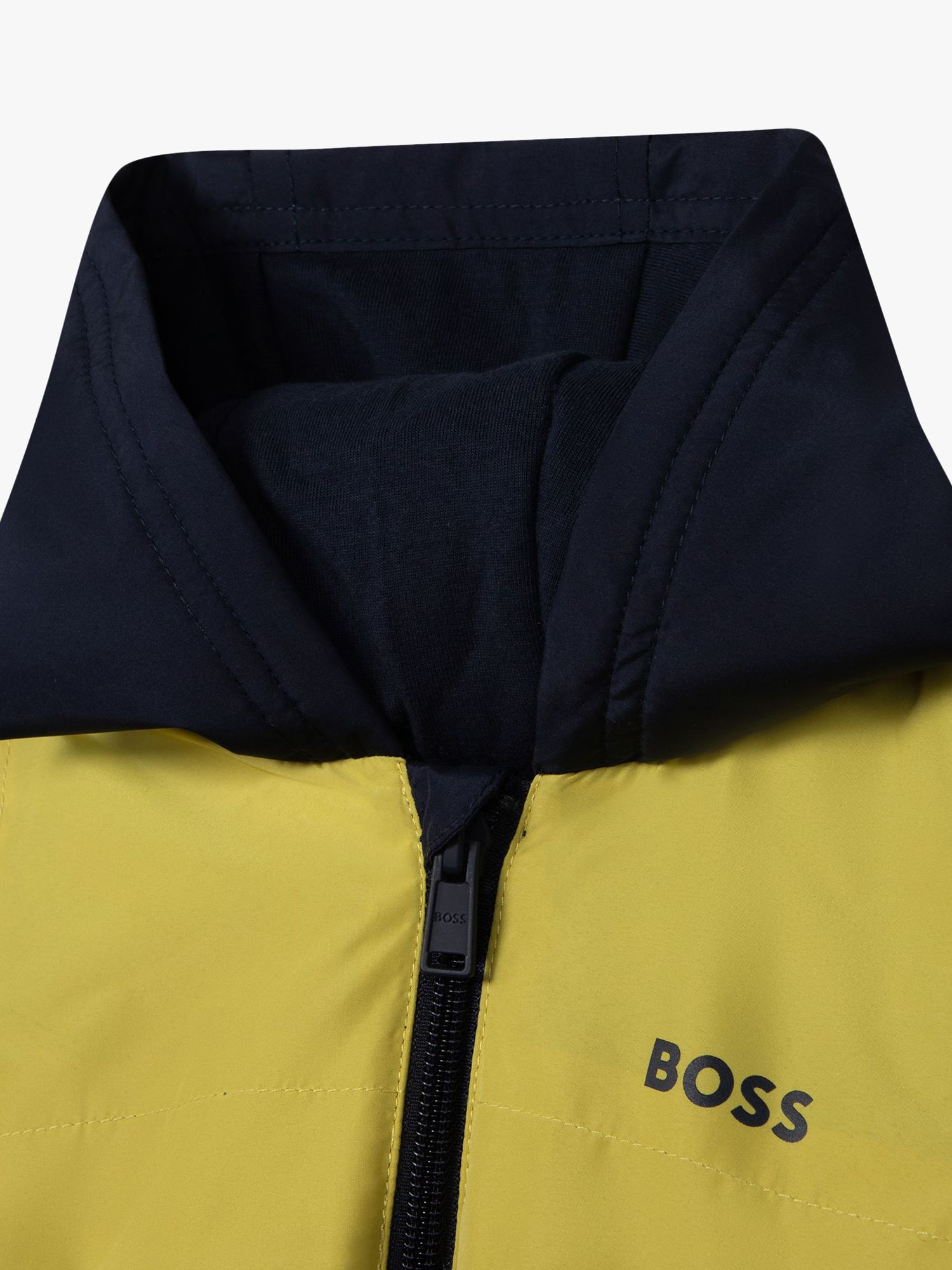 Buy HUGO BOSS Baby Colour Block Hooded Jacket, Navy/Multi Online at johnlewis.com