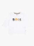 HUGO BOSS Baby Hatch Logo Long Sleeve Jersey Top, White