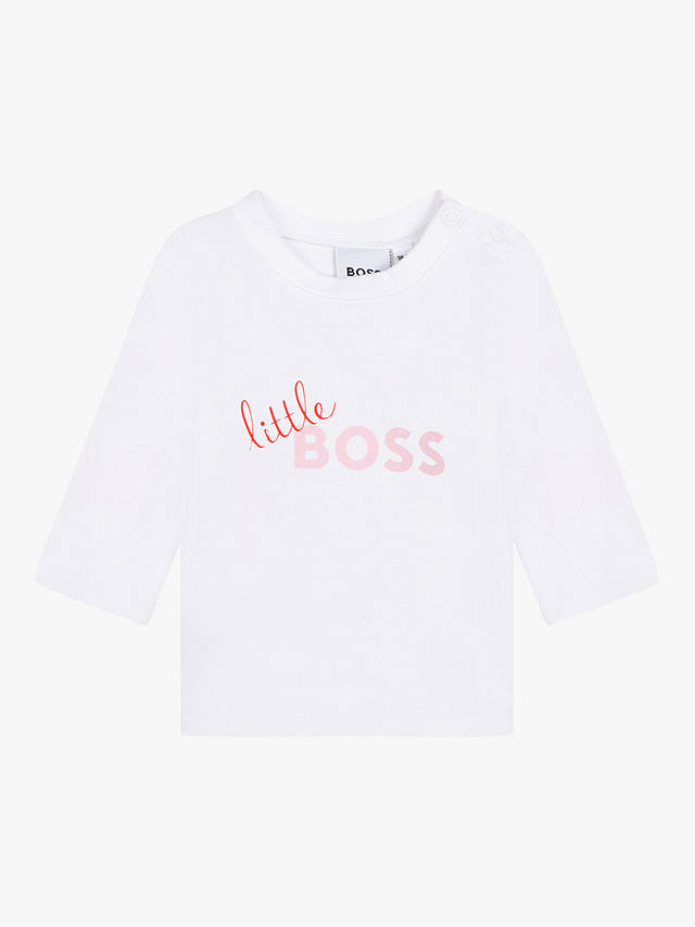 HUGO BOSS Baby Long Sleeve T-Shirt, White