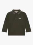 HUGO BOSS Baby Logo Stripe Tipped Polo Shirt, Emerald