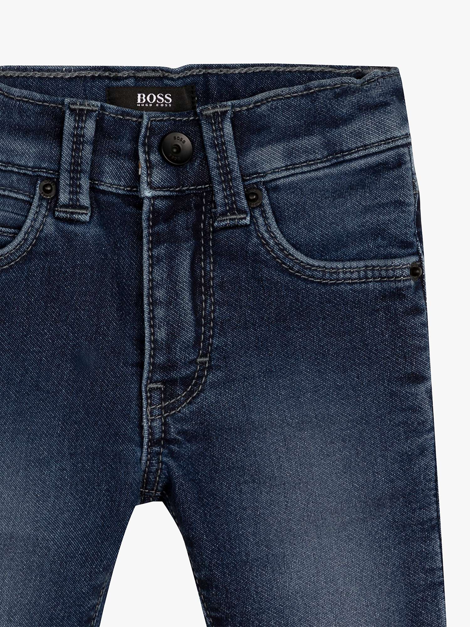 Buy HUGO BOSS Baby Back Pocket Logo Elasticated Waist Jeans, Denim Online at johnlewis.com