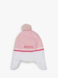 HUGO BOSS Baby Fleecy Pom Pom Hat, Light Pink
